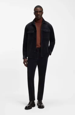 Relaxed-fit blazer in micro-pattern stretch cotton