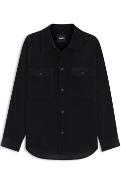 Relaxed-fit blazer in micro-pattern stretch cotton
