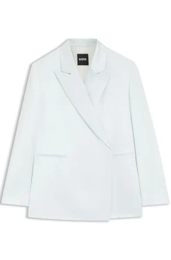 Relaxed-fit blazer in sateen with concealed closure