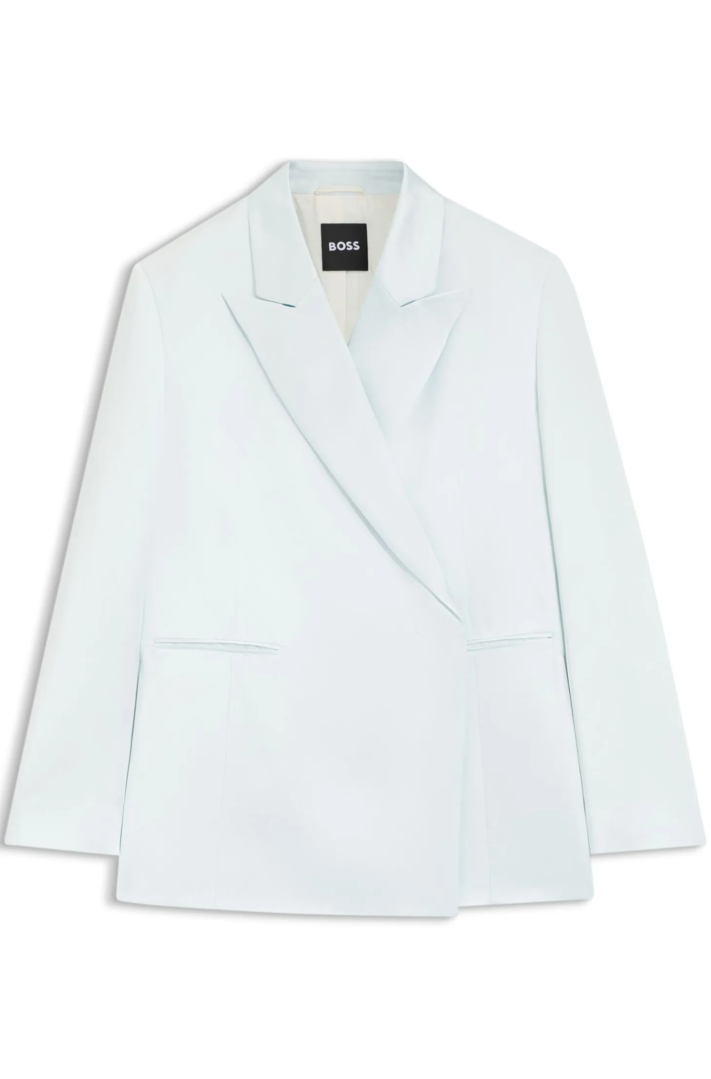 Relaxed-fit blazer in sateen with concealed closure