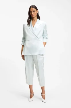 Relaxed-fit blazer in sateen with concealed closure