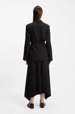 Relaxed-fit blazer in wool-blend gabardine