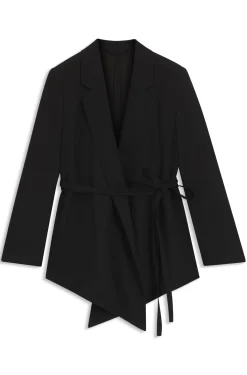 Relaxed-fit blazer in wool-blend gabardine
