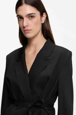 Relaxed-fit blazer in wool-blend gabardine