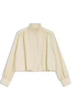Relaxed-fit blazer with balloon hem