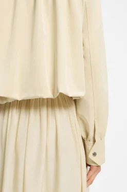 Relaxed-fit blazer with balloon hem