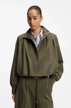 Relaxed-fit blazer with balloon hem