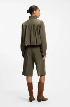 Relaxed-fit blazer with balloon hem