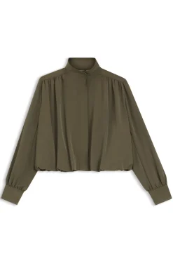 Relaxed-fit blazer with balloon hem