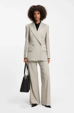 Relaxed-fit blazer with double-breasted closure