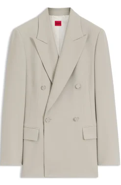 Relaxed-fit blazer with double-breasted closure