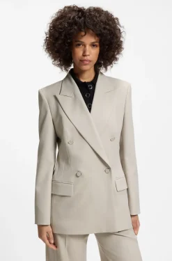 Relaxed-fit blazer with double-breasted closure