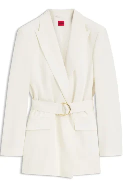 Relaxed-fit blazer with D-ring belt