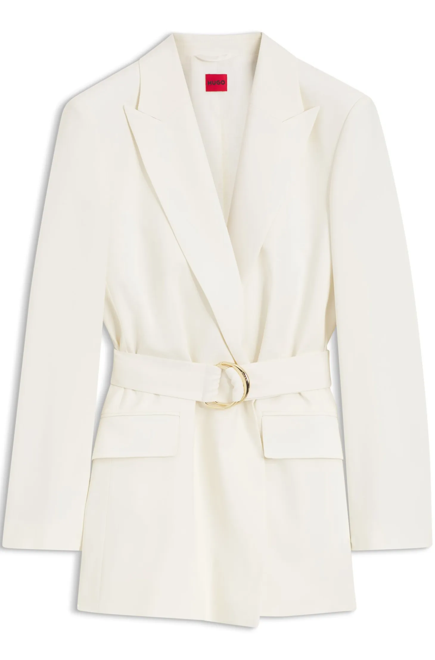 Relaxed-fit blazer with D-ring belt