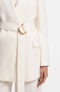Relaxed-fit blazer with D-ring belt