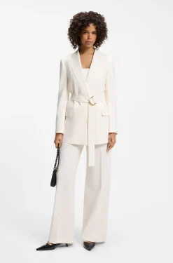 Relaxed-fit blazer with D-ring belt