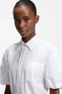 Relaxed-fit blouse in cotton poplin