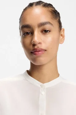 Relaxed-fit blouse in cotton voile