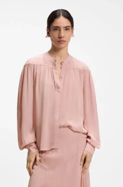 Relaxed-fit blouse in crepe de chine