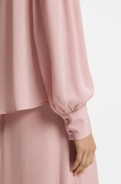 Relaxed-fit blouse in crepe de chine