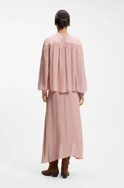 Relaxed-fit blouse in crepe de chine