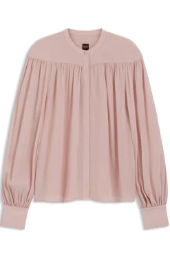 Relaxed-fit blouse in crepe de chine