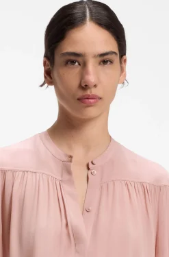 Relaxed-fit blouse in crepe de chine