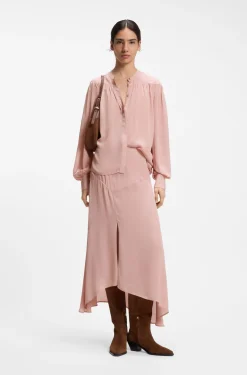 Relaxed-fit blouse in crepe de chine