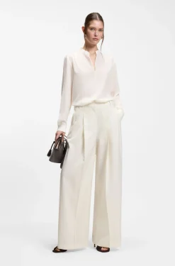 Relaxed-fit blouse in sandwashed silk