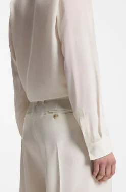 Relaxed-fit blouse in sandwashed silk