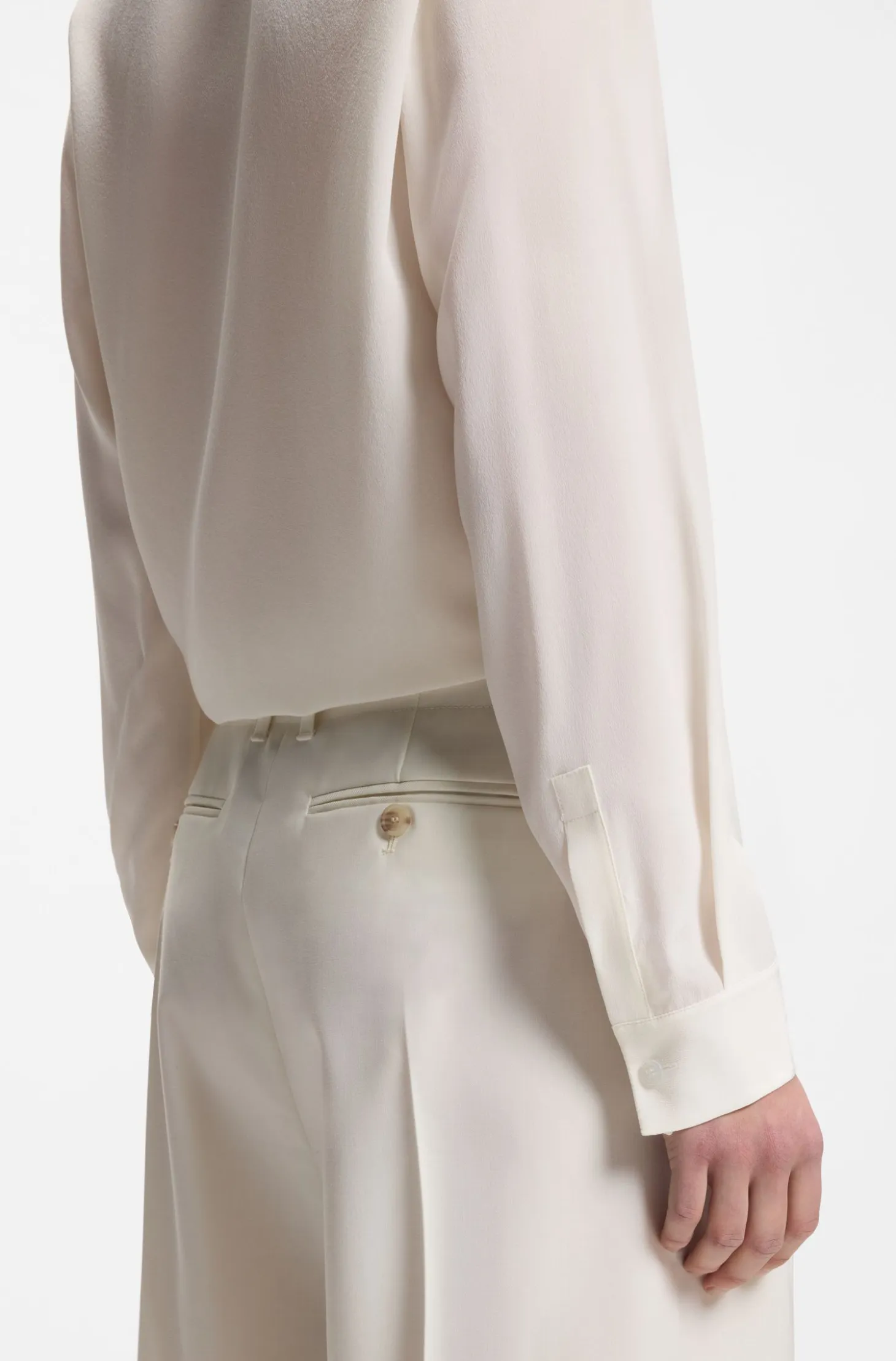 Relaxed-fit blouse in sandwashed silk