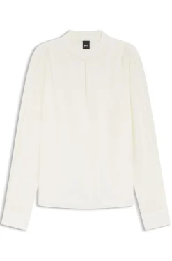 Relaxed-fit blouse in sandwashed silk
