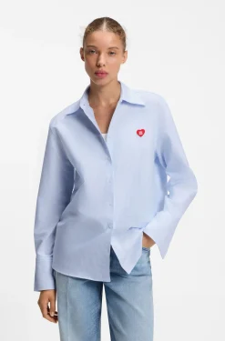 Relaxed-fit blouse in striped Oxford cotton