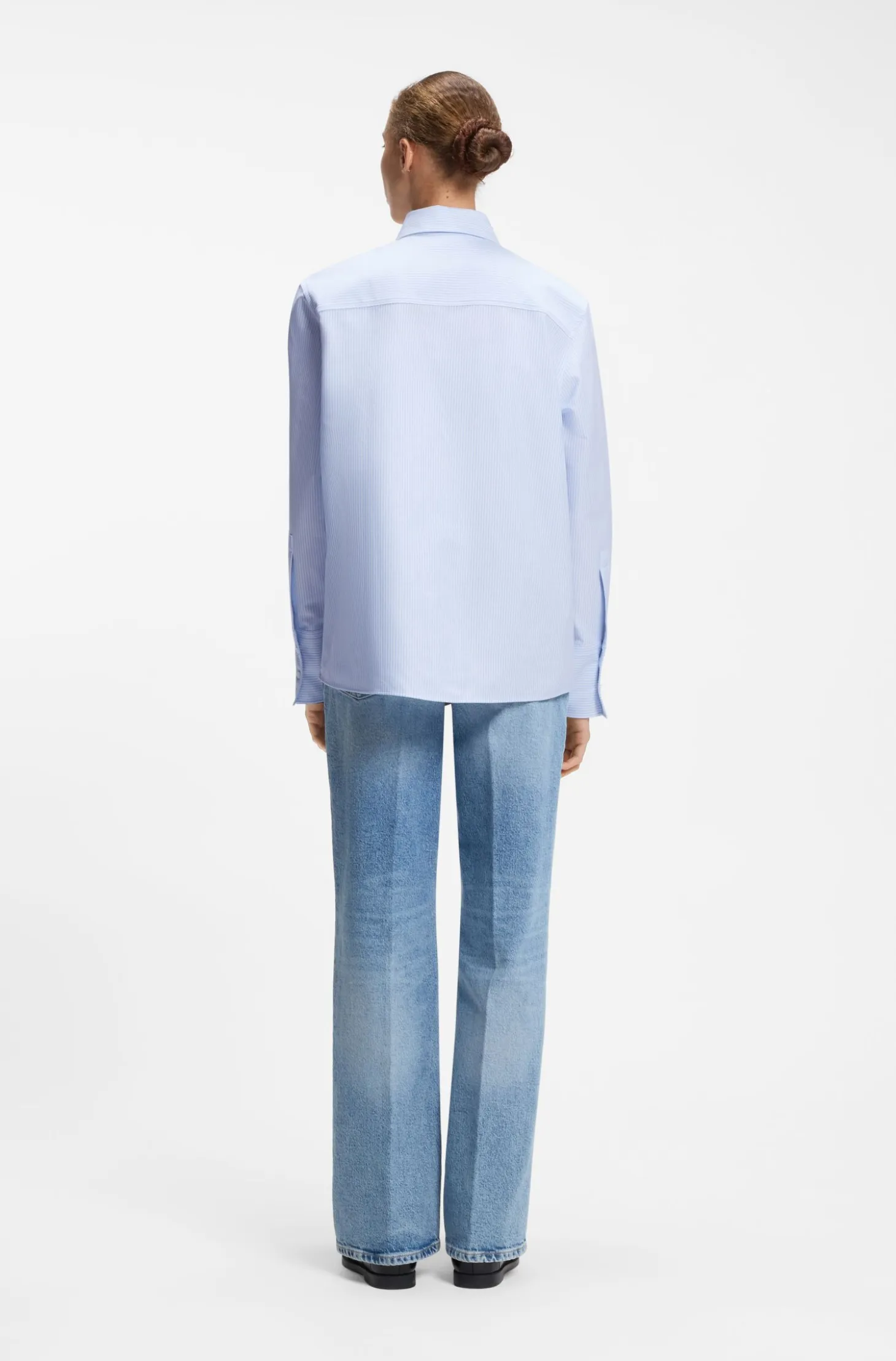 Relaxed-fit blouse in striped Oxford cotton