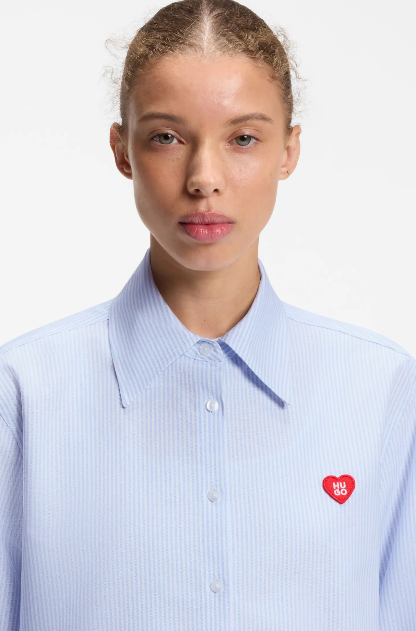 Relaxed-fit blouse in striped Oxford cotton