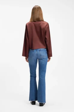 Relaxed-fit blouse with a tie-front feature