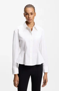 Relaxed-fit blouse with peplum hem