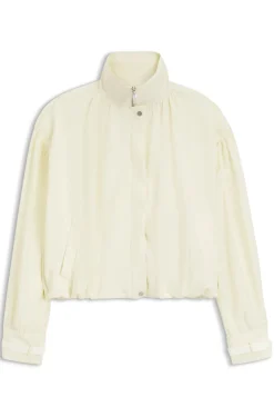 Relaxed-fit bomber jacket with stand collar