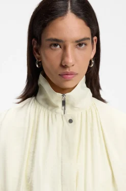 Relaxed-fit bomber jacket with stand collar