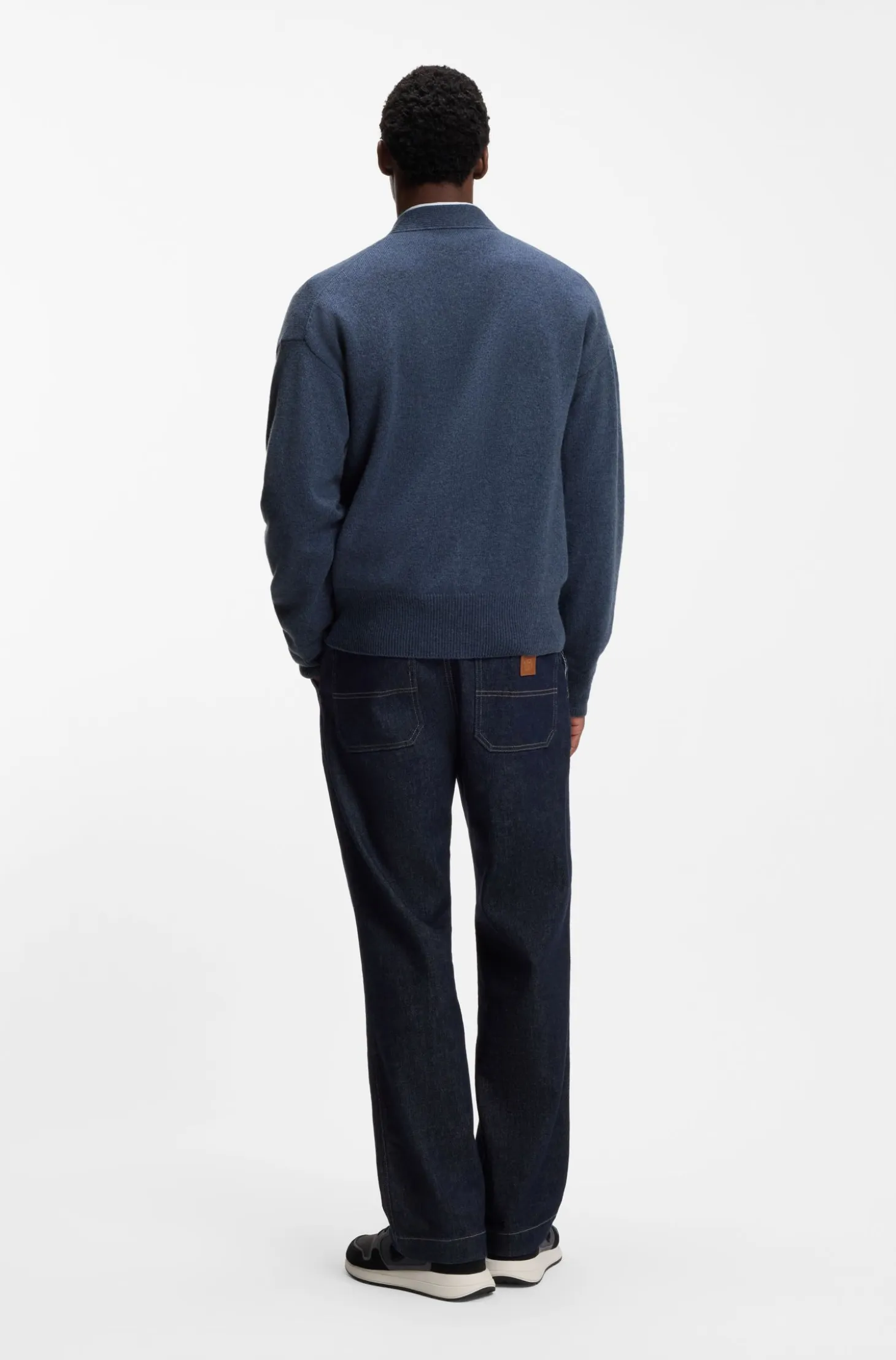 Relaxed-fit cardigan in virgin wool