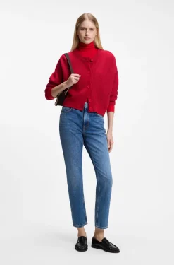 Relaxed-fit cardigan with open-knit details