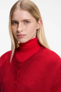 Relaxed-fit cardigan with open-knit details