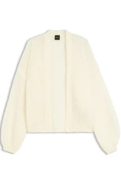 Relaxed-fit cardigan with open-knit structure