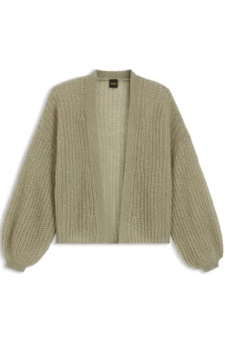 Relaxed-fit cardigan with open-knit structure
