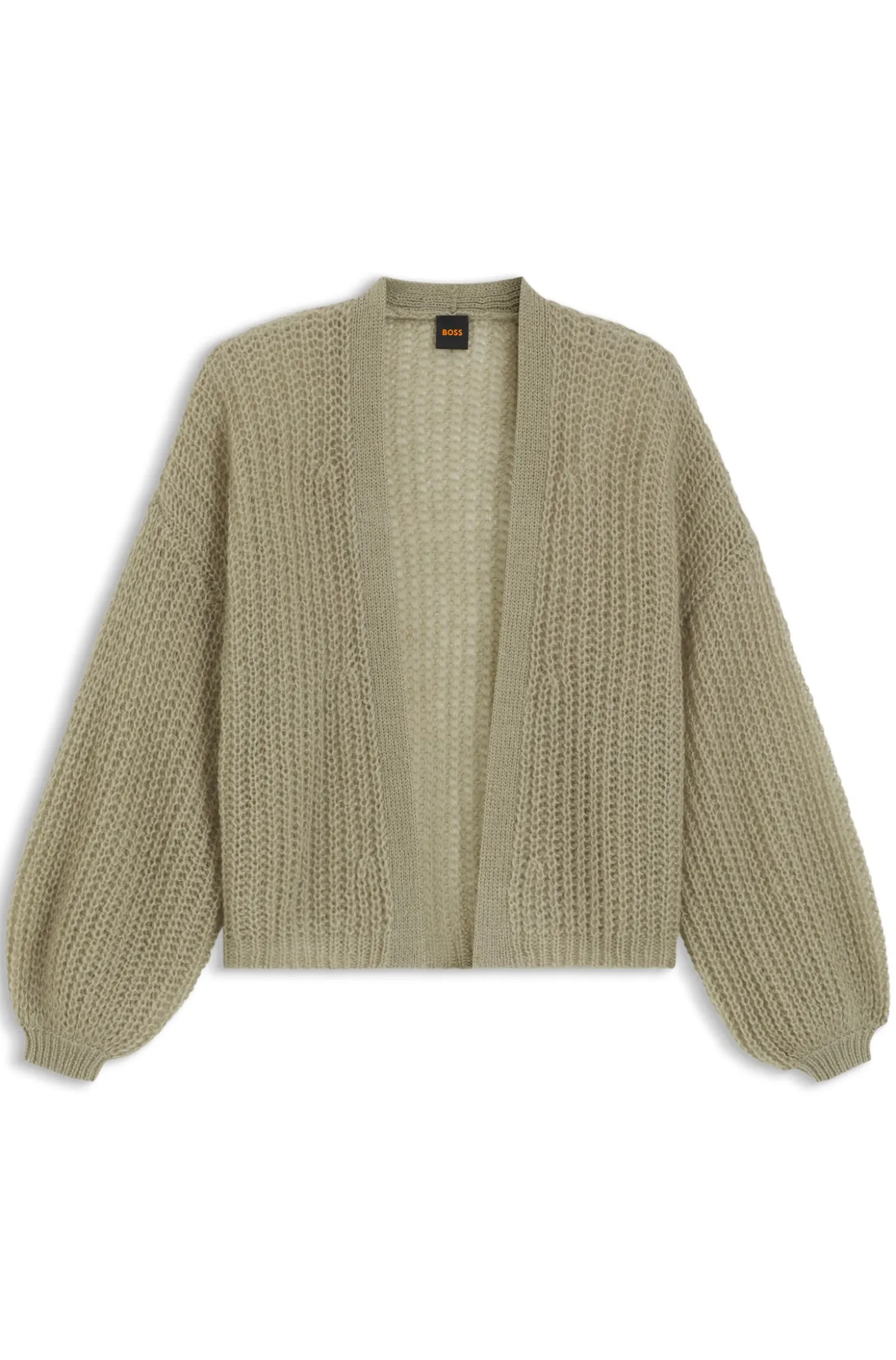 Relaxed-fit cardigan with open-knit structure
