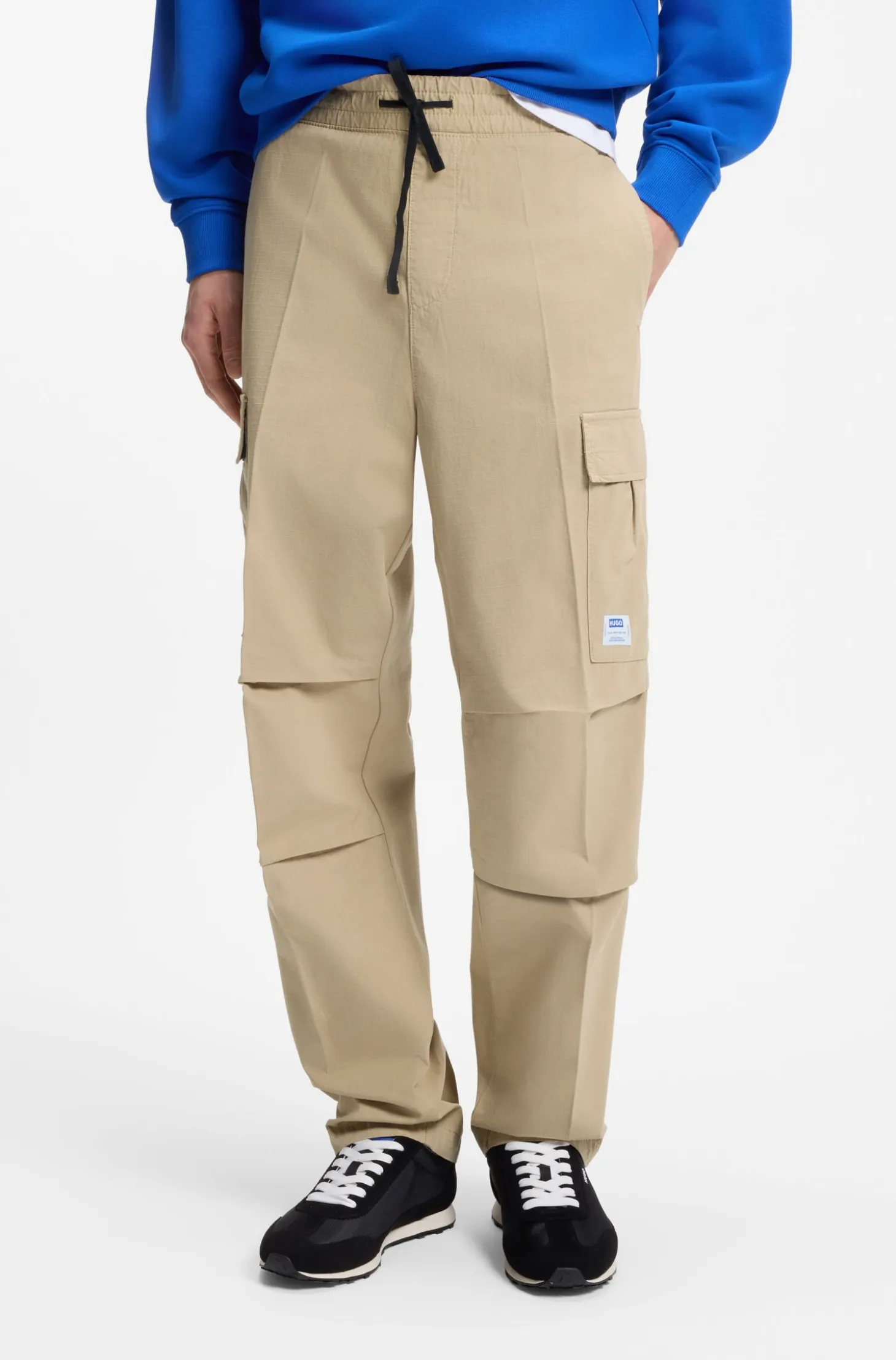 Relaxed-fit cargo trousers in cotton ripstop