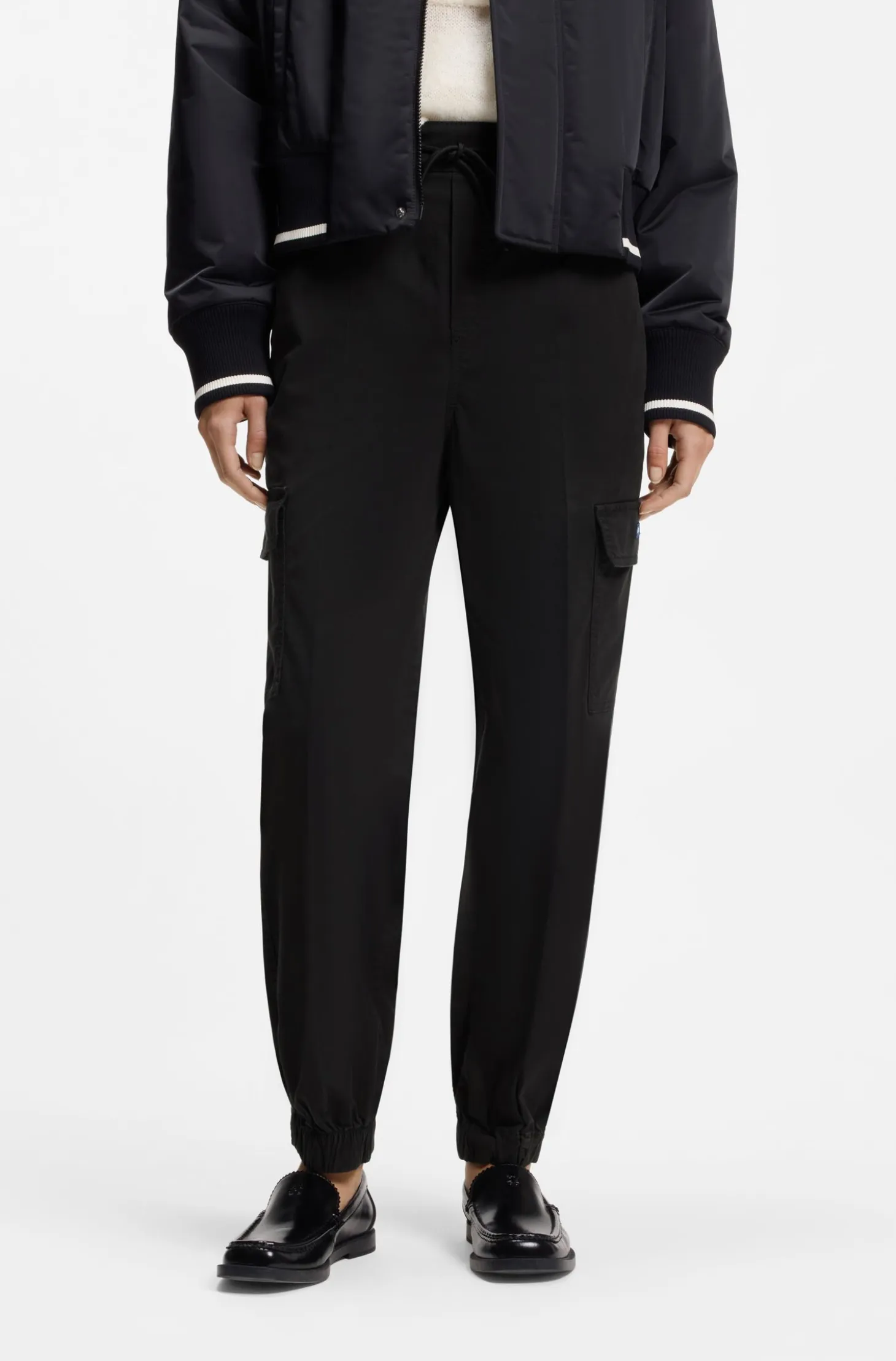 Relaxed-fit cargo trousers in stretch cotton