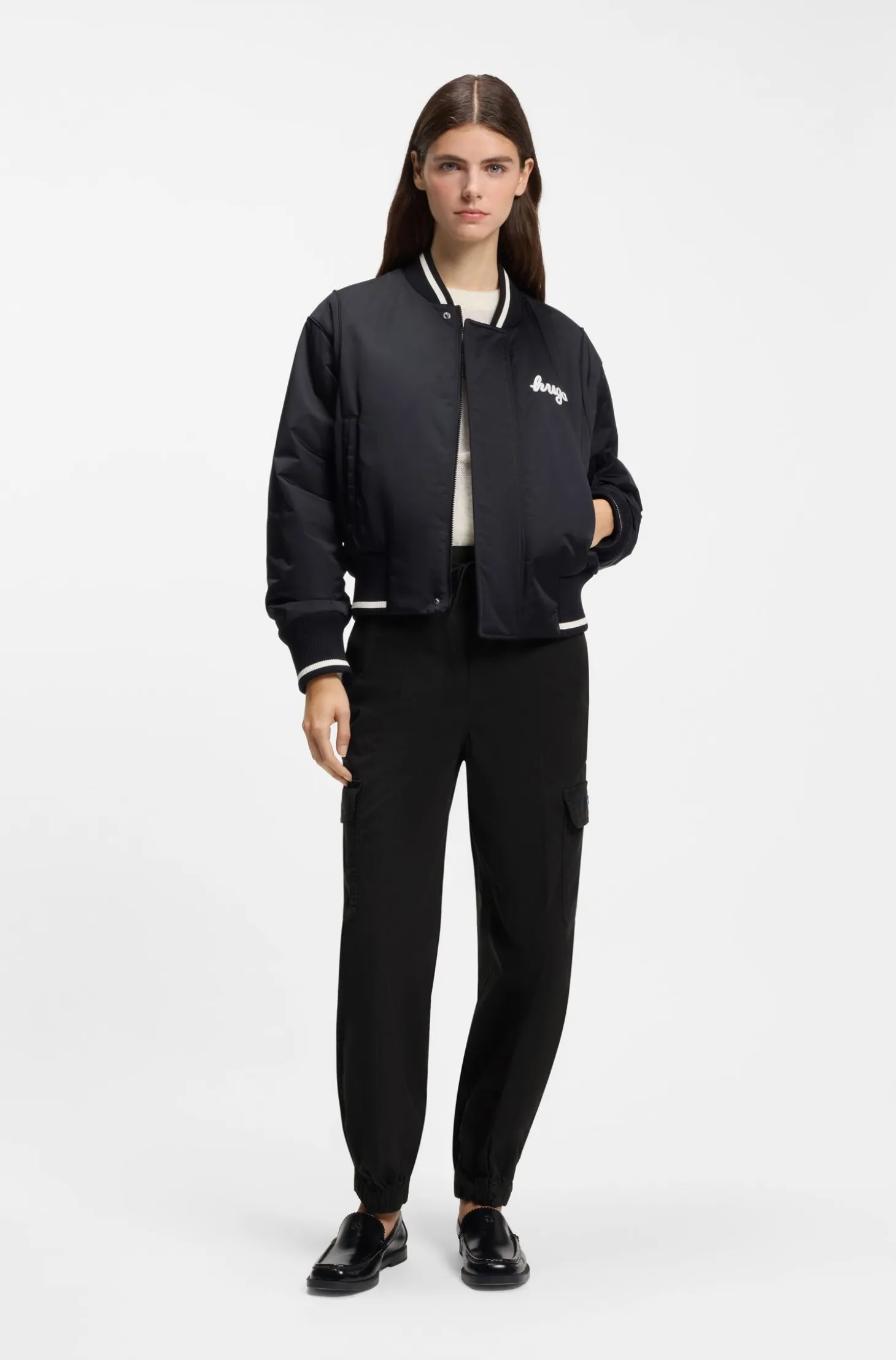 Relaxed-fit cargo trousers in stretch cotton