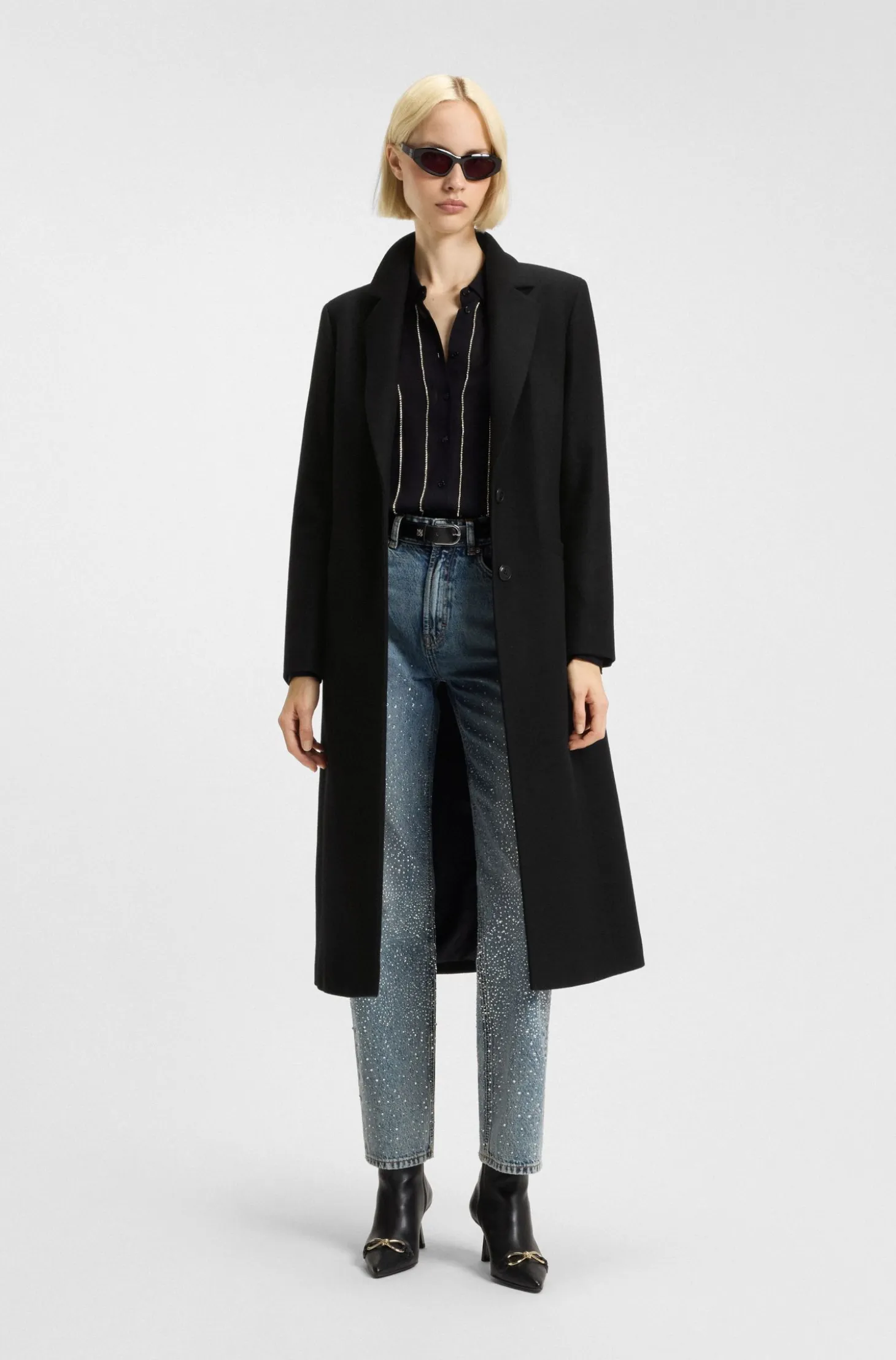 Relaxed-fit coat in a wool blend