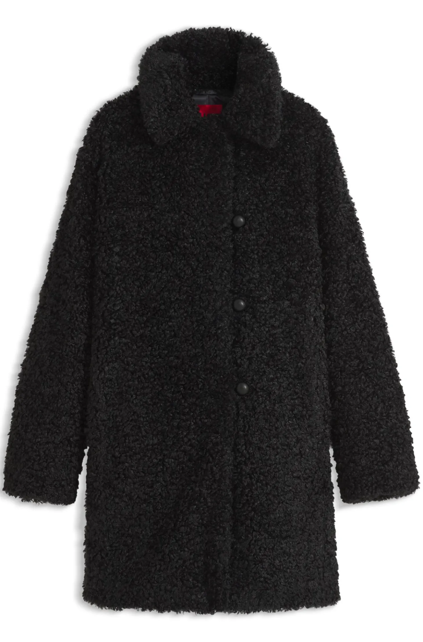 Relaxed-fit coat in textured faux fur